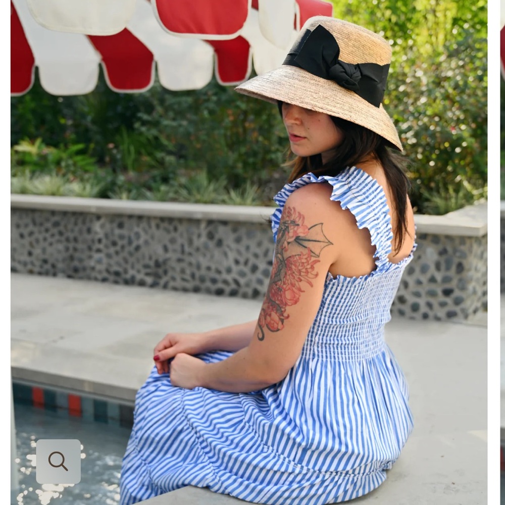 NWT Tula Somerset Black Bow Straw Hat - Picture 5 of 9